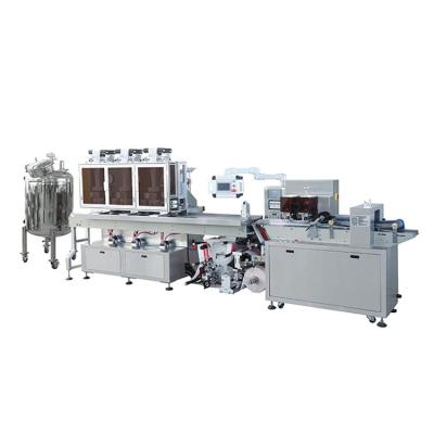 China Other Vertical Automatic Flow Stainless Steel Cloth Label Wet Packaging Machine for sale