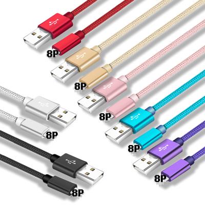 China Multi Function Data Transfer Cable For Apple Charging Cable 6ft Colorful Nylon Braided Fast Charging Cable 2m For iPhone Cable for sale