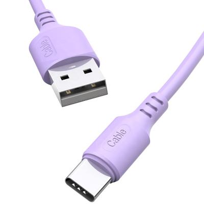 China Best Selling Data Line New Product Good Elasticity Popular Purple Liquid Silicone Type C USB Data Cable For Mobile Phones for sale