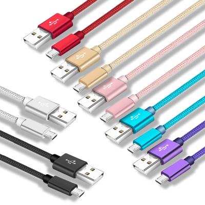 China MP3/MP4 Player Nylon Braided Micro USB Cable Charger Data Transmission USB Cable For Android for sale