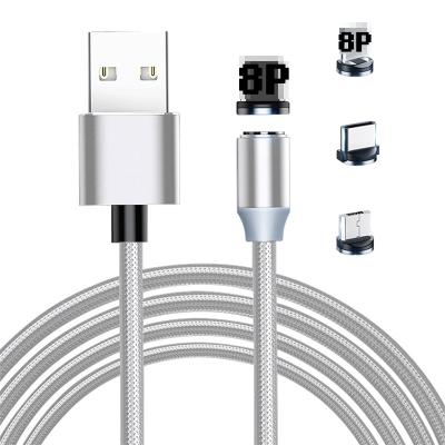 China Custom MP3/MP4 Player New Product 1m2m Nylon Braided 3 In 1 Magnetic Charging Cable For iPhone For Huawei For Samsung for sale