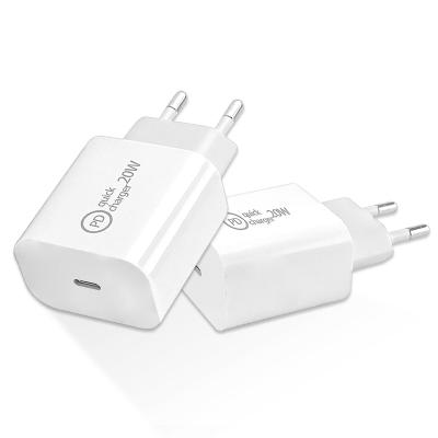 China 2021 New Arrival PD20W MOBILE PHONE/Laptop Wall Charger QC3.0 USB Adapter Quick Charging EU USA Plug For iPhone 12 for sale