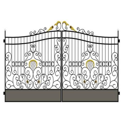 China China factory wholesale easily assembled wrought iron gate used paints for garden iron gate iron gate flower design for sale for sale