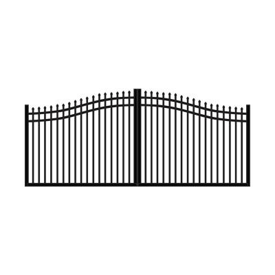 China Easily Assembled Wrought Iron Gate With Grape Galvanized Iron Leaf Gate Design Villas Iron Pipe Base Track Design for sale