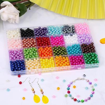 China Unisex Handmade 6mm Pearl Beads Round Natural Pearl Colorful Loose Beads For Bracelet Making for sale