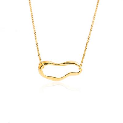 China Hiphop Hot Selling Mens and Womens 24k Gold Pendant Stainless Steel Chains Jewelry Casting Irregular Hollow Necklace New for sale