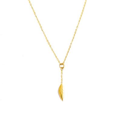 China Wholesale Direct Minimalist Brand Fashion Brand Fashion Leaf Neo-Gothic Clavicle Stainless Steel Metal Girls Necklace Custom Jewelry for sale