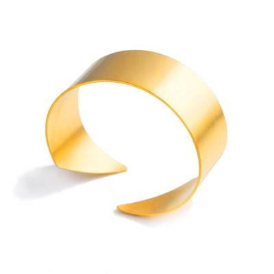 China TRENDY popular women18K gold plated jewelry fashion stainless steel cuff bangle bracelet for sale