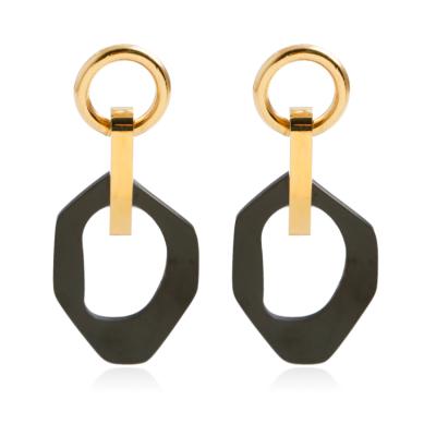 China Punk factory selling the two-tone exaggerated irregular geometric earrings for sale