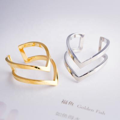 China Fashionable hyperbole foreign trade manufacturers jewelry custom double-arrow ring men and women ring for sale