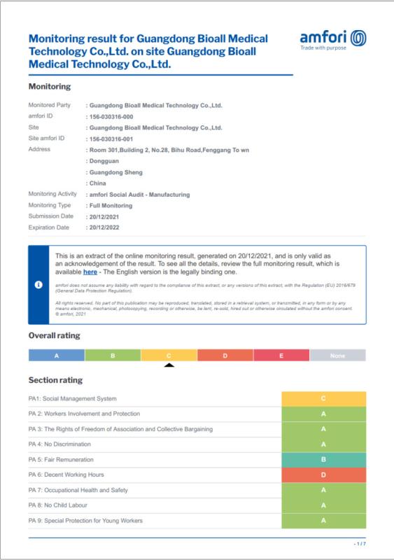 BSCI - Guangdong Bioall Medical Technology Co. ,Ltd.