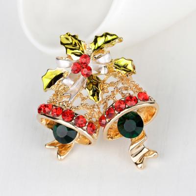 China Exquisite Brooch Pin Wholesale New Rhinestone ALLOY 2020 Christmas Jewelry for sale