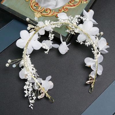 China Bride Fashion Korean Star Dried Flower Sky Star Headwear Hair Ornaments Wedding Accessories Garland Hoop Elegant Jewelry for sale