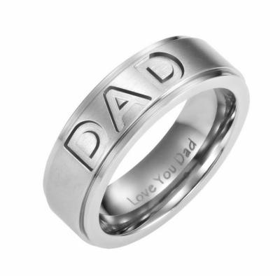 China FASHIONABLE DAD Ring Letter Ring Men's Stainless Steel Ring Made in China Men's Jewelry Gifts for sale