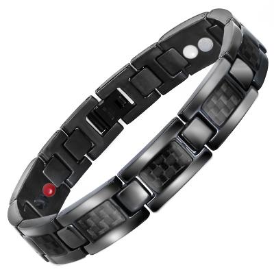 China 2020 Bio Titanium CLASSIC Healthy Energy Carbon Fiber Magnetic Therapy Bracelet For Men Jewelry Accessories for sale