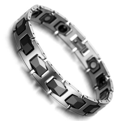 China CLASSIC Fashion Mens Tungsten Steel Bracelet Healthy Bio Energy Magnetic Therapy Bracelet Accessories For Men Women Gift for sale