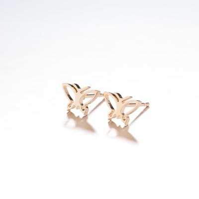 China Fashion Silver Rose Gold Plated Stainless Steel Cute Korean Butterfly Earrings Stud Earring Jewelry for sale