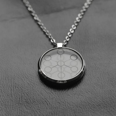 China Casual/Sporty Simple 316L Stainless Steel Long Chain Glass Ion Energy Pendant Necklaces 2000 For Women Men for sale