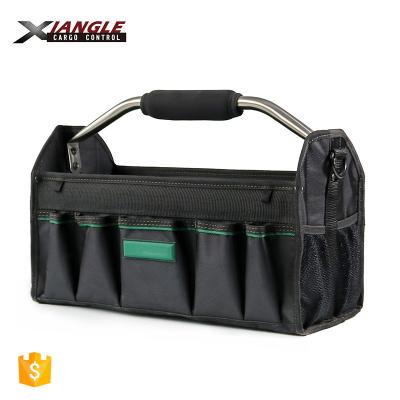 China Durable Open Tool Packaging Folding Heavy Duty Rigid Waterproof Plastic Low Handle Electrician Tool Bag With Wheels for sale