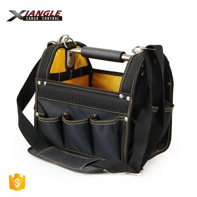 China Durable open pack costomzied heavy duty leather canvas hand travel waterproof with handles leadther builder vest power tool bag for sale