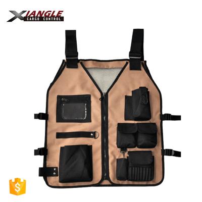 China Leadther Durable Loose Builder Oxford Packing Tool Bag Construction Carpenter Nylon Foldable Tool Vest for sale