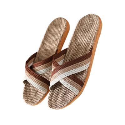 China CUSHIONING Wholesale Summer Women's Criss-Cross Bedroom Non-Slip Canvas Slippers for sale