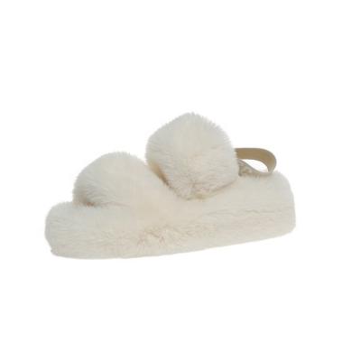 China Fashion Trend Fur Slide Soft Indoor Outdoor Women Slippers Winter Fur Shoes for sale