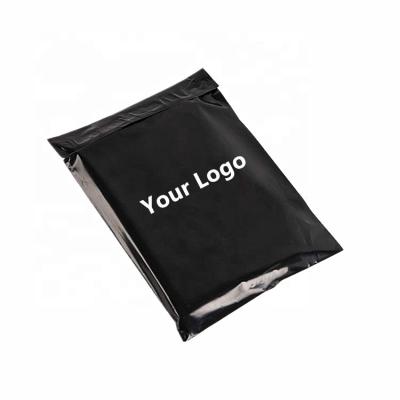 China Waterproof Black Plastic Custom Mailing Bags Printed Logo Designs For Clothing for sale