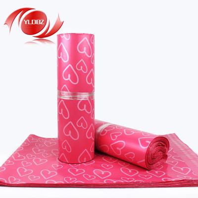 China BIODEGRADABLE hot pink heart shape poly mailer bag printed mailing bag for sale