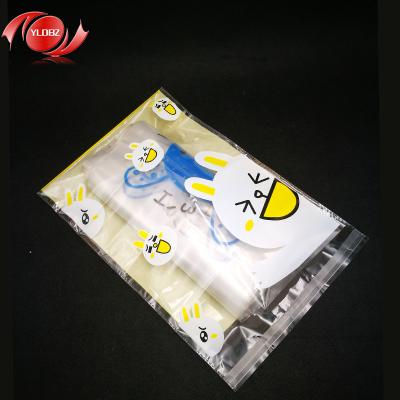 China Disposable Promotional Clothing Packing Clear Self Adhesive Plastic Bag for sale