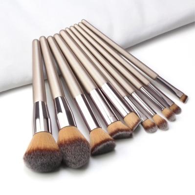 China Angular Blush Makeup Accessories Makeup Brush Private Label Set Cosmetic Tools 13Pcs Long Handle Luxury Powder Makeup Brush Set for sale