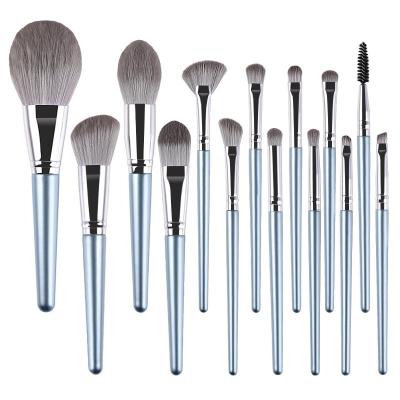 China Angular Blush New Arrivals Professional Hot Makeup Brushes Tool Kit Luxury 14 Pieces Color Plate Makeup Private Label Travel Brush Set for sale