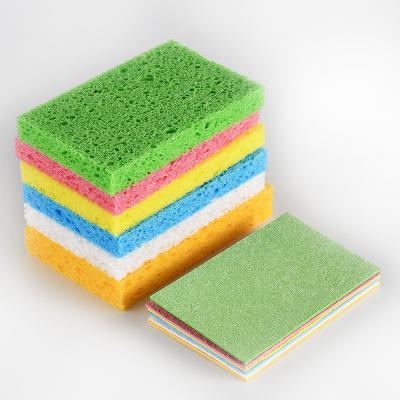 China 2022 Sustainable Biodegradable Custom Eco Friendly Dish Clothes Compressed Kitchen Sponge Cellulose Wood Fiber Cloth Dish Maker for sale