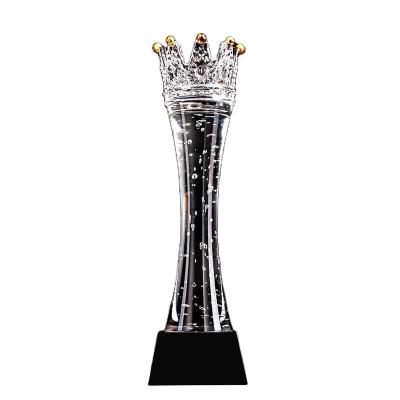 China Hot Selling Europe Sports Champion K9 Commemorative Award Crystal Trophy Crystal Crown Trophy Elegant Glass Transparent Business Trophy for sale