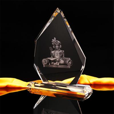 China Europe Large Stain Octagon Crystal Trophy Trophy Award Custom Decorative Trophy for sale