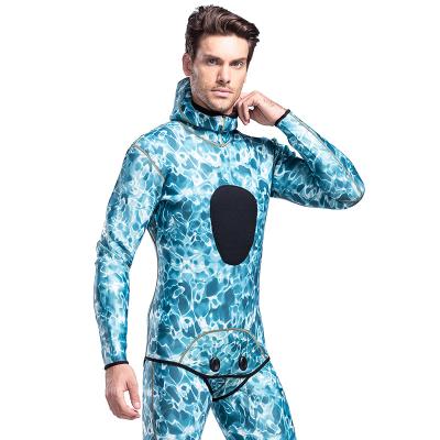 China Super stretch neoprene CR antibacterial 3 mm neoprene 2pcs hoodie diving wetsuit spearfishing for sale