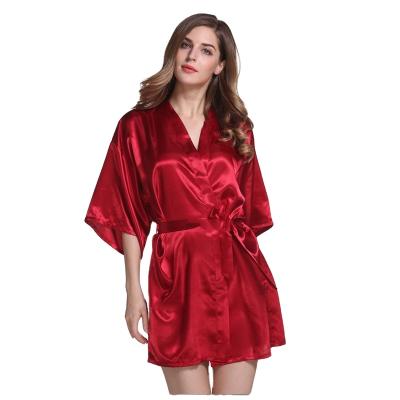 China Summer QUICK-DRY bathrobe sets for women Comfortable Silk-imitated silk robe for man for sale