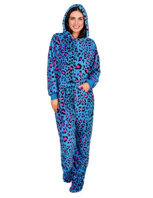 China Anti-Static Women Bodycon Fleece Floral Onesie Overalls Clothes For Winter 2020 for sale