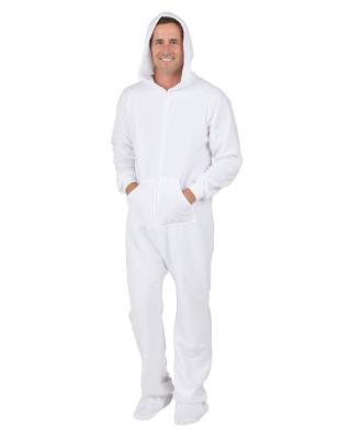 China 2020 wholesale unisex cheap QUICK DRY white fleece pajamas plus size onesie nightgowns sleepwear for adult for sale