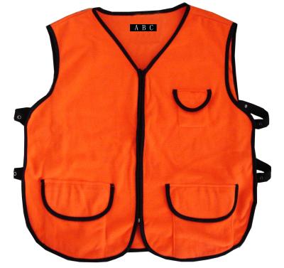 China Anti-wrinkle Fluorescent Orange Color Poly Fleece Knitted Safety Hunting Vest For Kids Boy And Children for sale