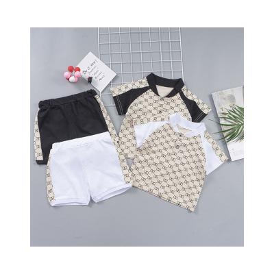 China 2021 New Arrival Kids Clothing Set Summer Casual Letter Printed Casual Cotton Short Sleeve Shorts For Boys And Girls for sale