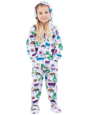 China 2020 100% Polyester Poly Fleece Kids Overalls Baby Christmas Footie Pajamas For Kids for sale