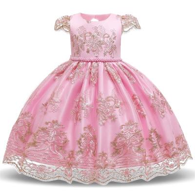 China Anti-Static Newborn Baby Wear Contrast Ins Little Girls Dress Sequin Princess Red Dresses Lace for sale