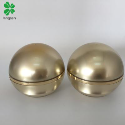 China 50g Gold Acrylic Ball Shaped Cosmetic Jar 50g Gold Color Acrylic Ball Shaped Cosmetic Jar With Screw Lid For Cosmetic Cream Skin Care for sale