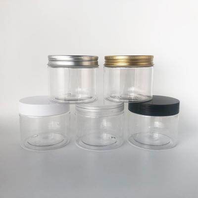 China 150g Clear PET Plastic Jars With Black Lids Straight Sided 150g 5oz Clear PET Plastic Jars With Black Lids Refillable Empty BPA Free Containers For Cosmetics, Foods, toys for sale