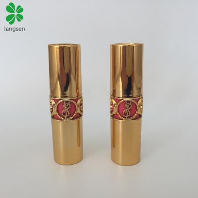 China Chinese factory manufacturer empty lipstick round gold tube gold round lipstick tube empty lipstick tube for sale