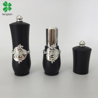 China Beautiful Empty Palace Style Empty Palace Style Lipstick Tube Lipstick Tube Lip Balm Bottle Container Black for sale