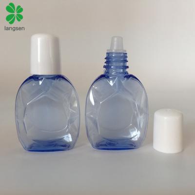 China Top Sale PET 10ml Clear Blue Flat Plastic Eye Drop Bottle 10ml PET Clear Blue Flat Plastic Eye Drop Bottle For ,E Liquid Bottle Container for sale