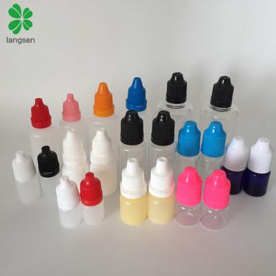 China Eco-Friendly 3ml, 5ml, 8ml, 10ml, 12ml, 15ml, 20ml, 30ml, 50ml, 100ml PE e Free Plastic Liquid Dropper Bottles BPA Plastic Liquid Dropper Bottle for sale