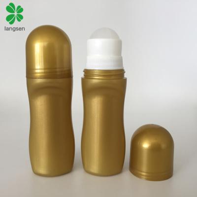 China 50ml 50g gold color plastic roll on bottle custom design 50ml 50g gold color plastic roll on bottle, air freshener container roll bottle for sale